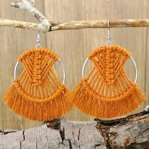 🍉5 for $25* Rusty Brown Macrame Earrings
